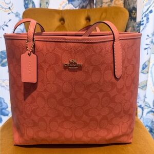 Coach Coral Signature Tote